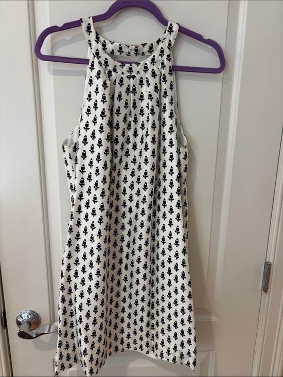 J. Crew Dresses & Skirts - J. Crew Cream Halter Mini Dress with Black Floral Print